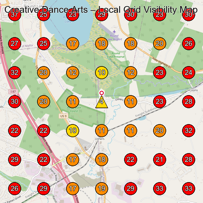 Creative Dance Arts GeoGrid visibility map for Dry Wall Contractor in Ballston Lake